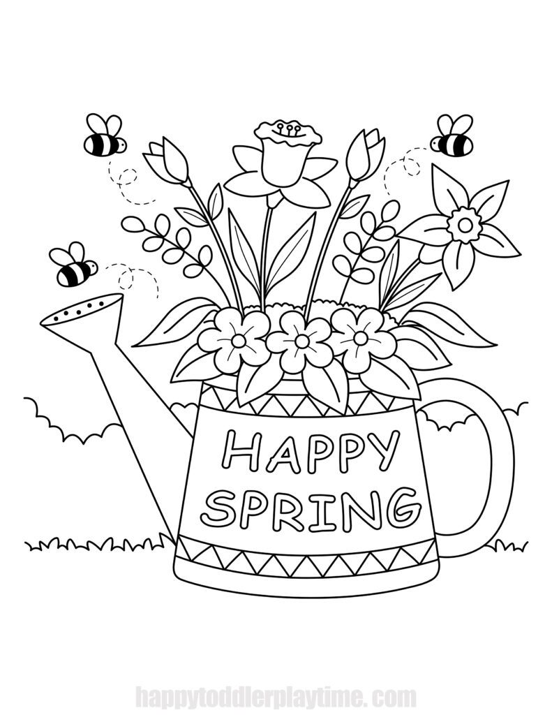 free spring coloring worksheets