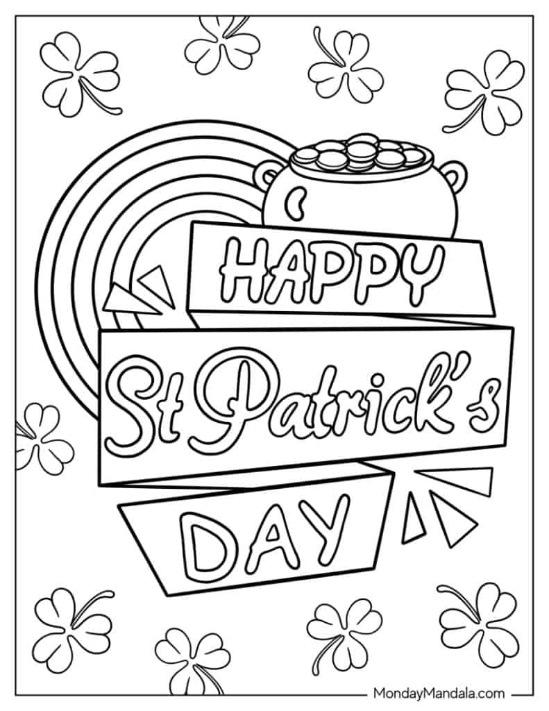 st. paddy's day coloring sheets