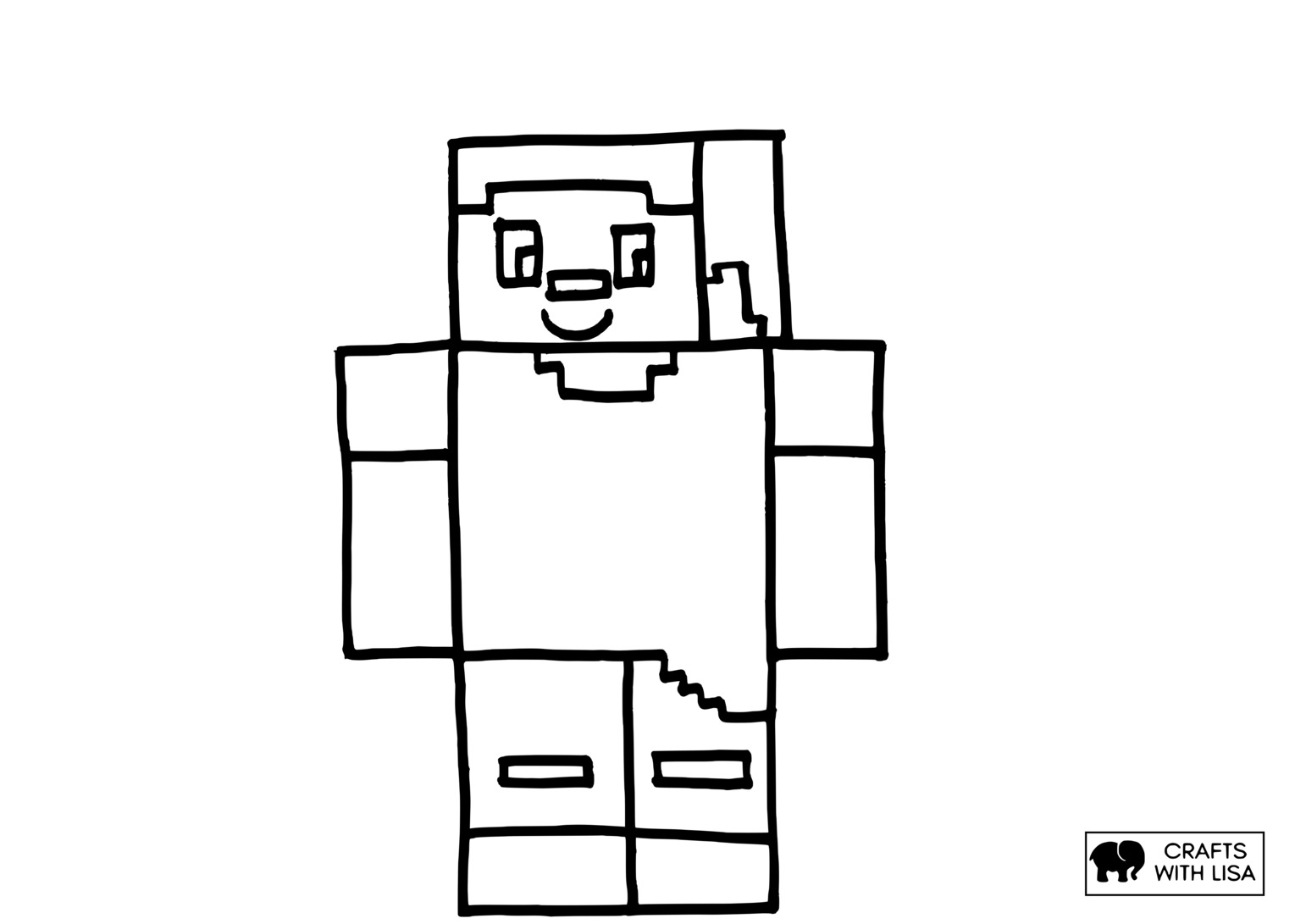 steve minecraft coloring page