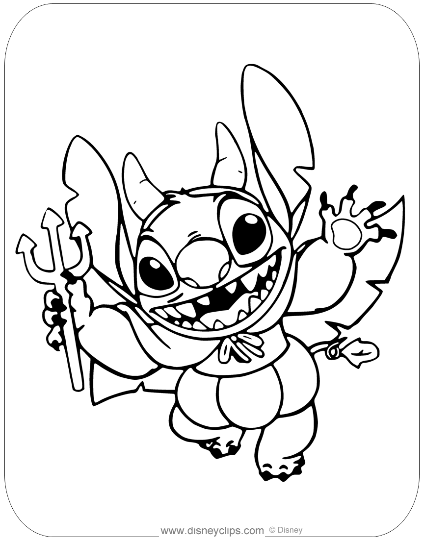 Stitch Halloween Coloring Pages Disney Halloween Fun