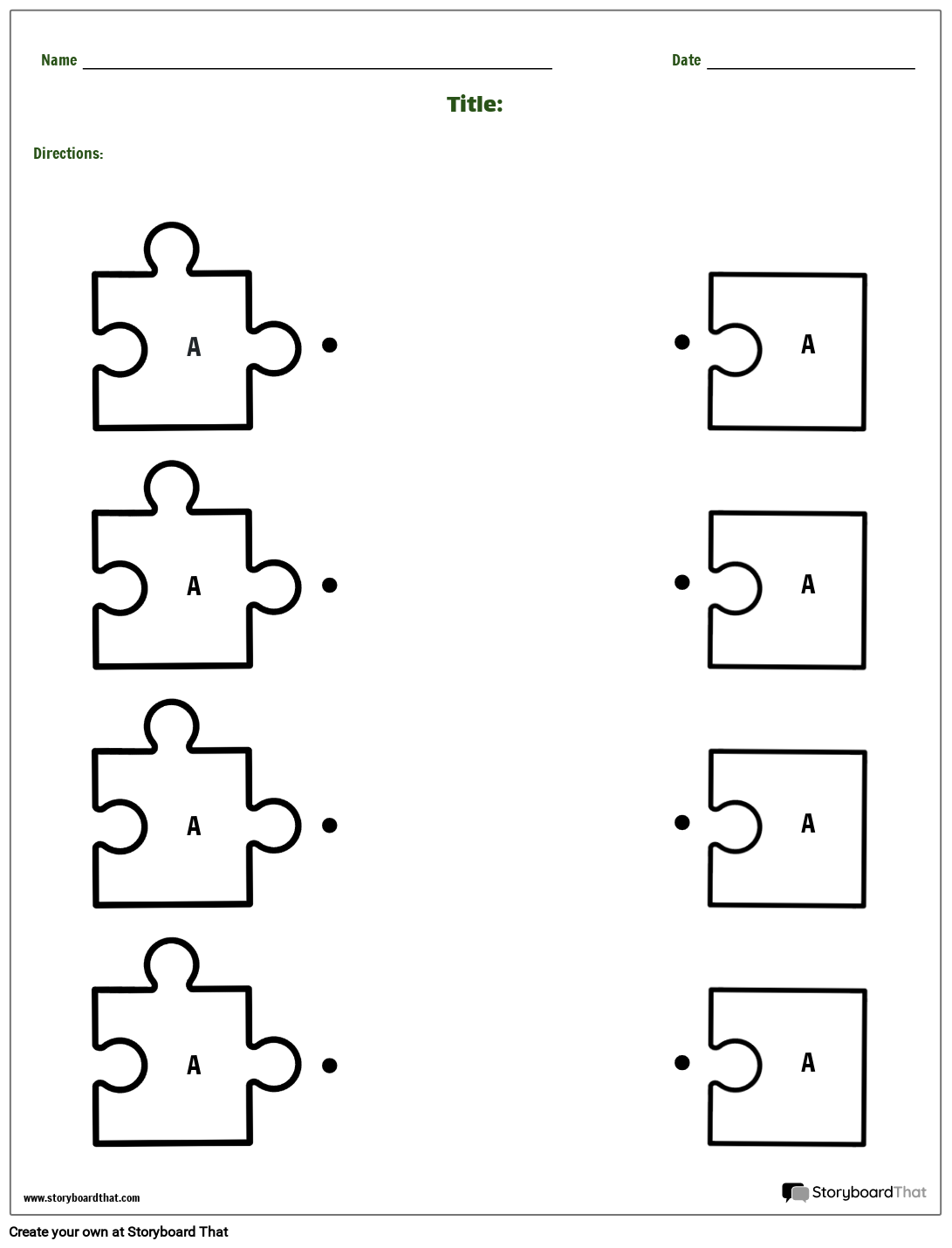 Storyboard That Matching Worksheet Templates For Educators