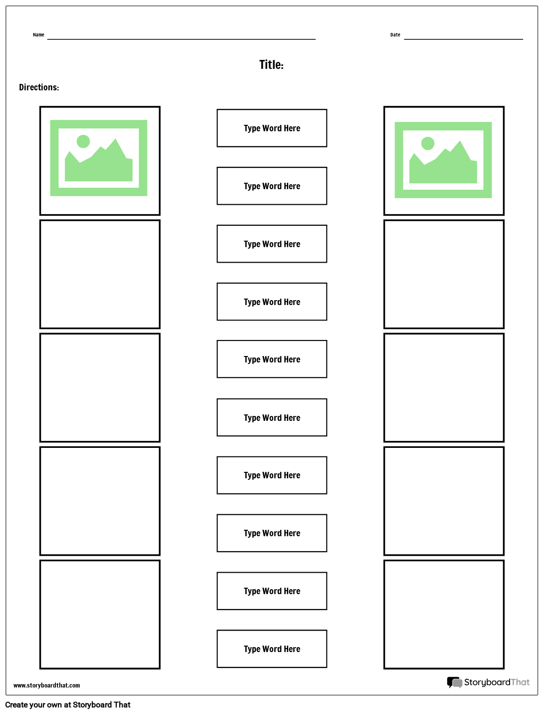 Free Matching Worksheet Generator