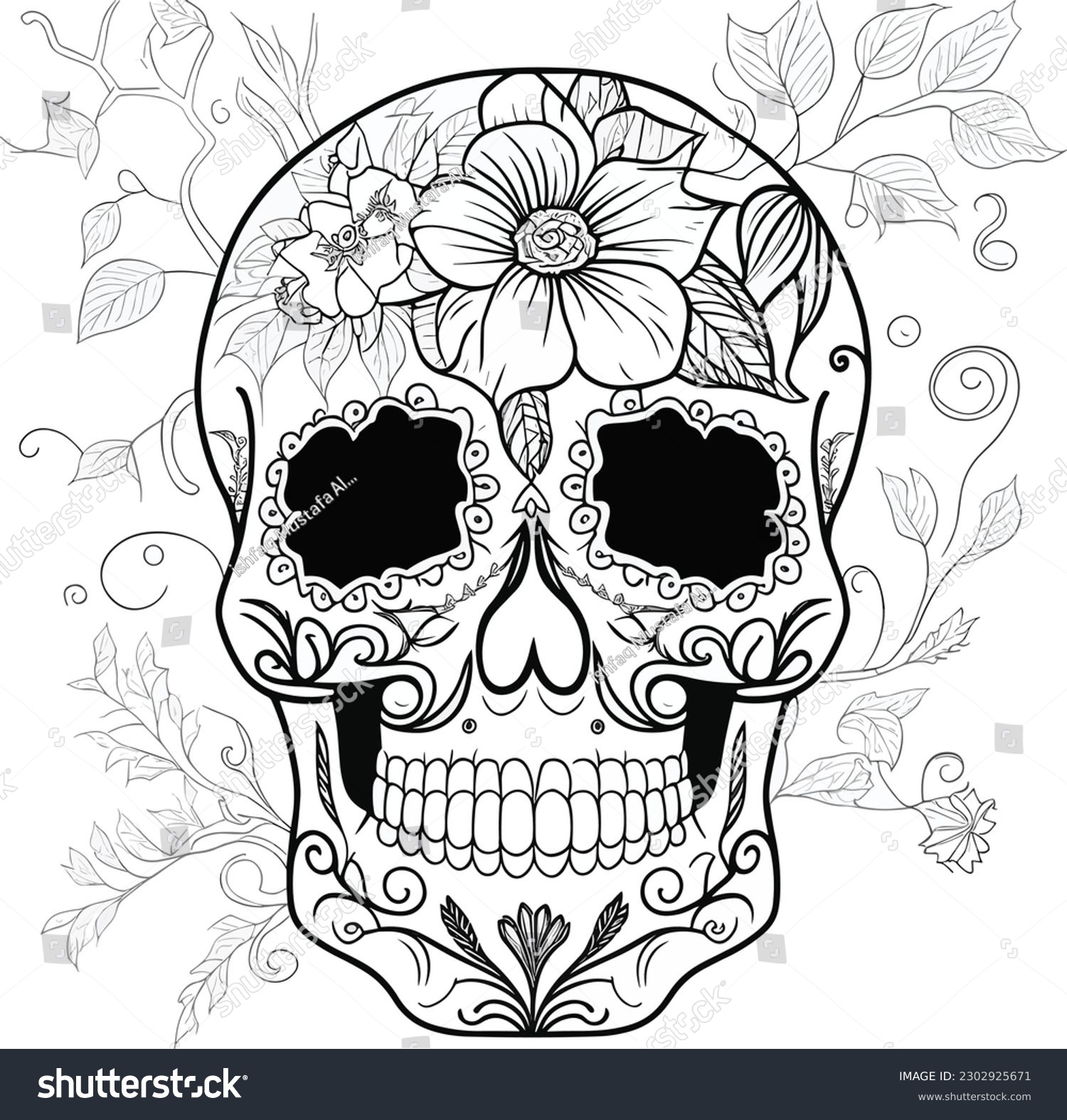Candy Skull Coloring Pages