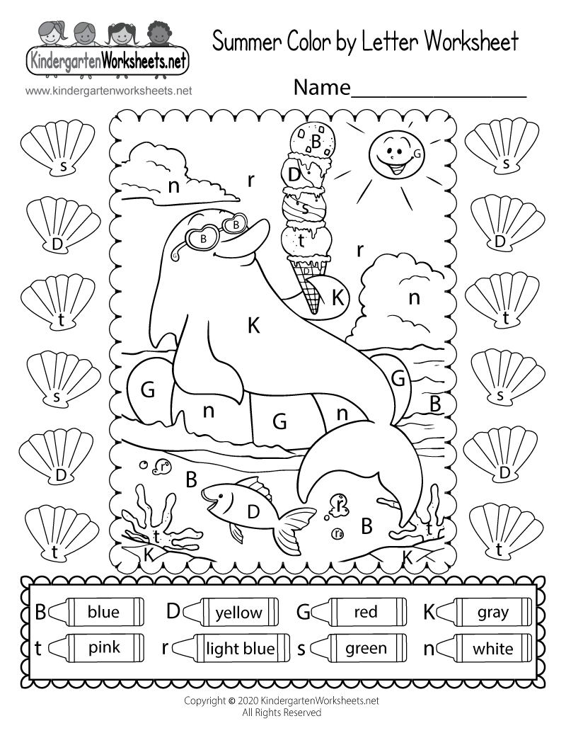 color by letter worksheet