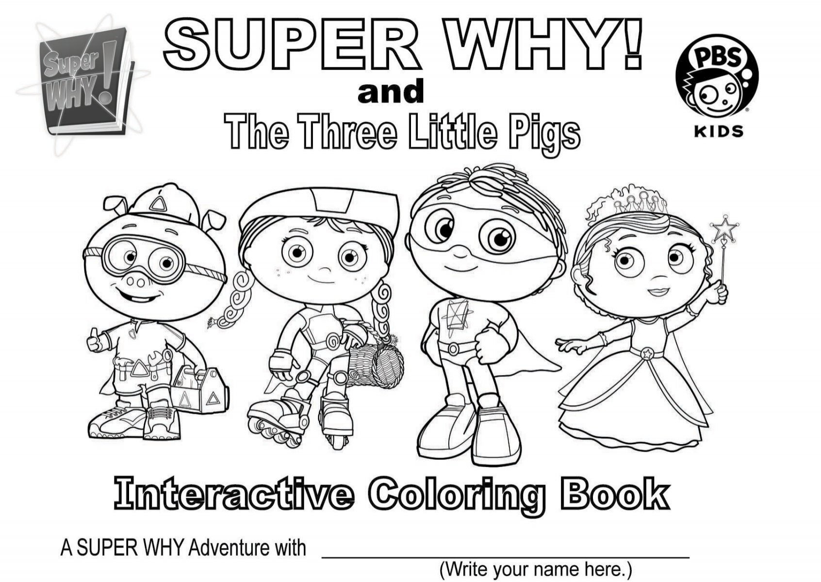 Super Why And The Three Little Pigs Interactive Coloring Book Super Why And The Three Little Pigs Interactive Coloring Book