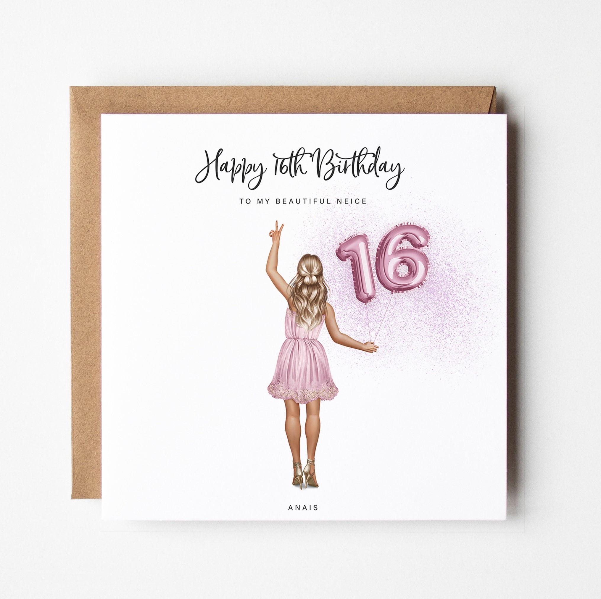 Sweet 16th Birthday Card For Niece Birthday Card From Aunt And Uncle Personalised Greeting Cards Birthday Gift Teen Gifts Etsy