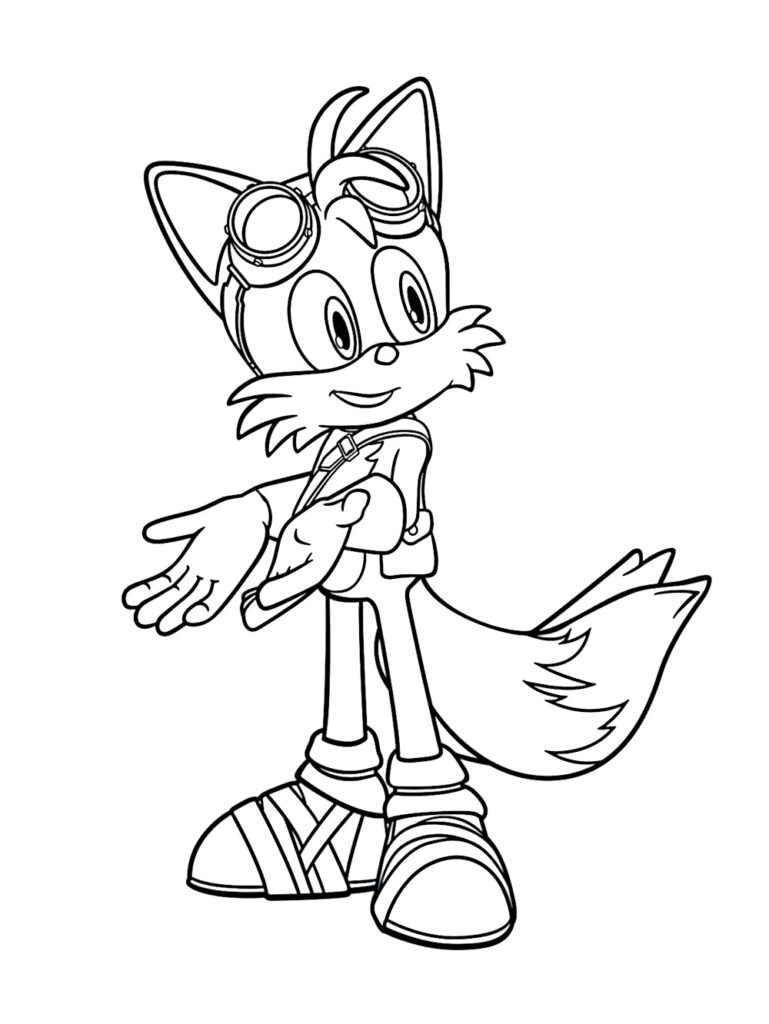 tails the fox coloring pages