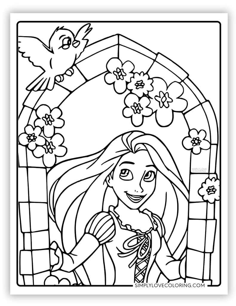 Tangled Coloring Pages Free PDF Printables Simply Love Coloring