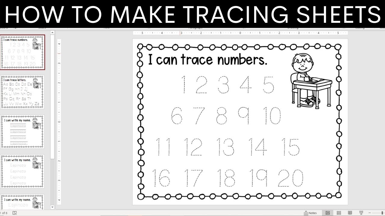 Create A Tracing Worksheet