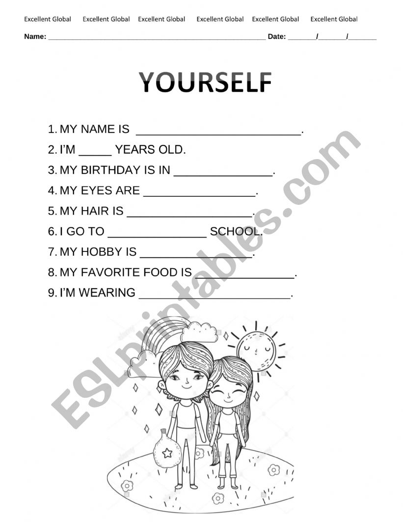 TELL ME ABOUT YOURSELF ESL Worksheet By Thayene