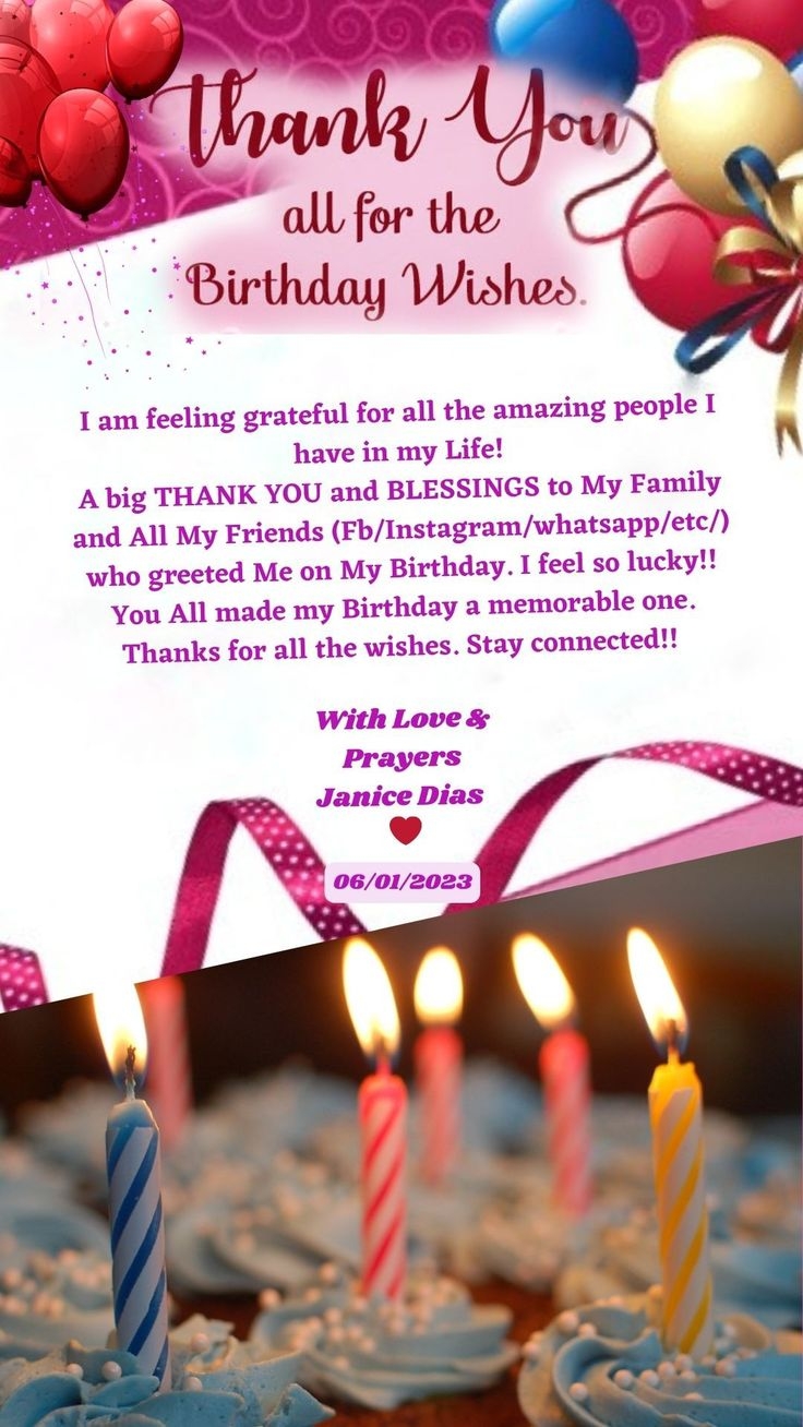 fb thank you for birthday wishes