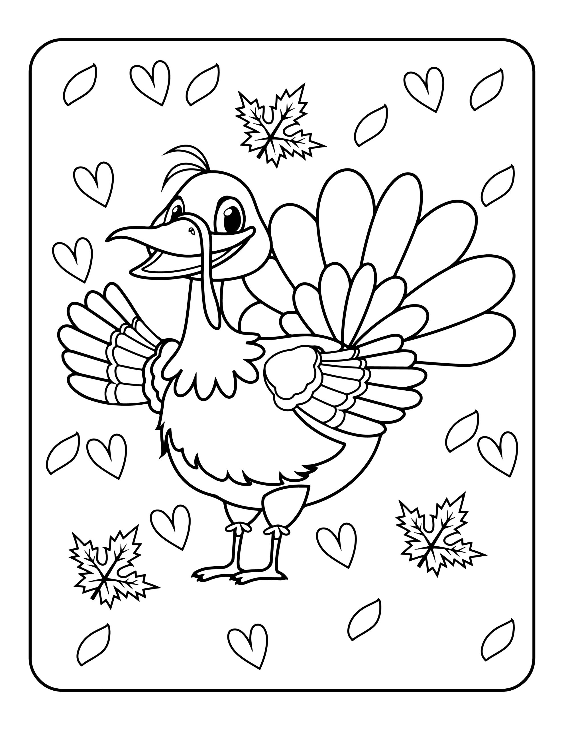 cute turkey coloring pages