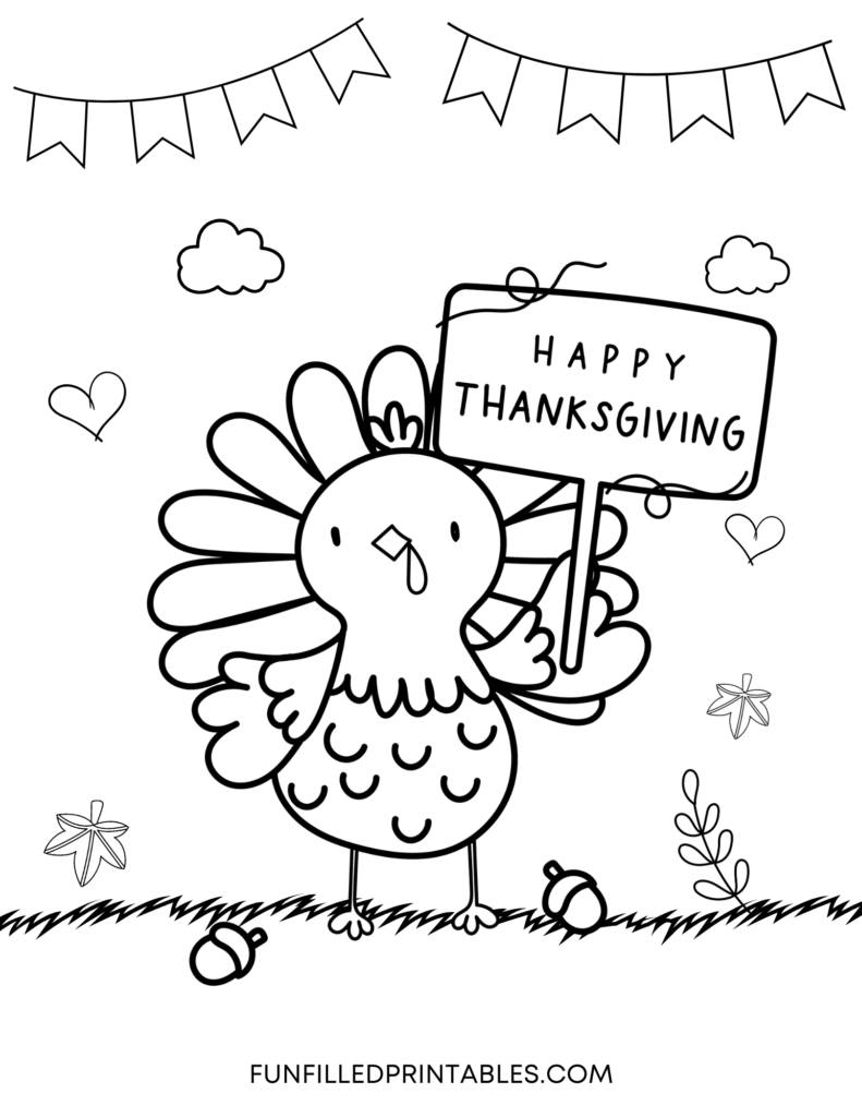 happy thanksgiving coloring page