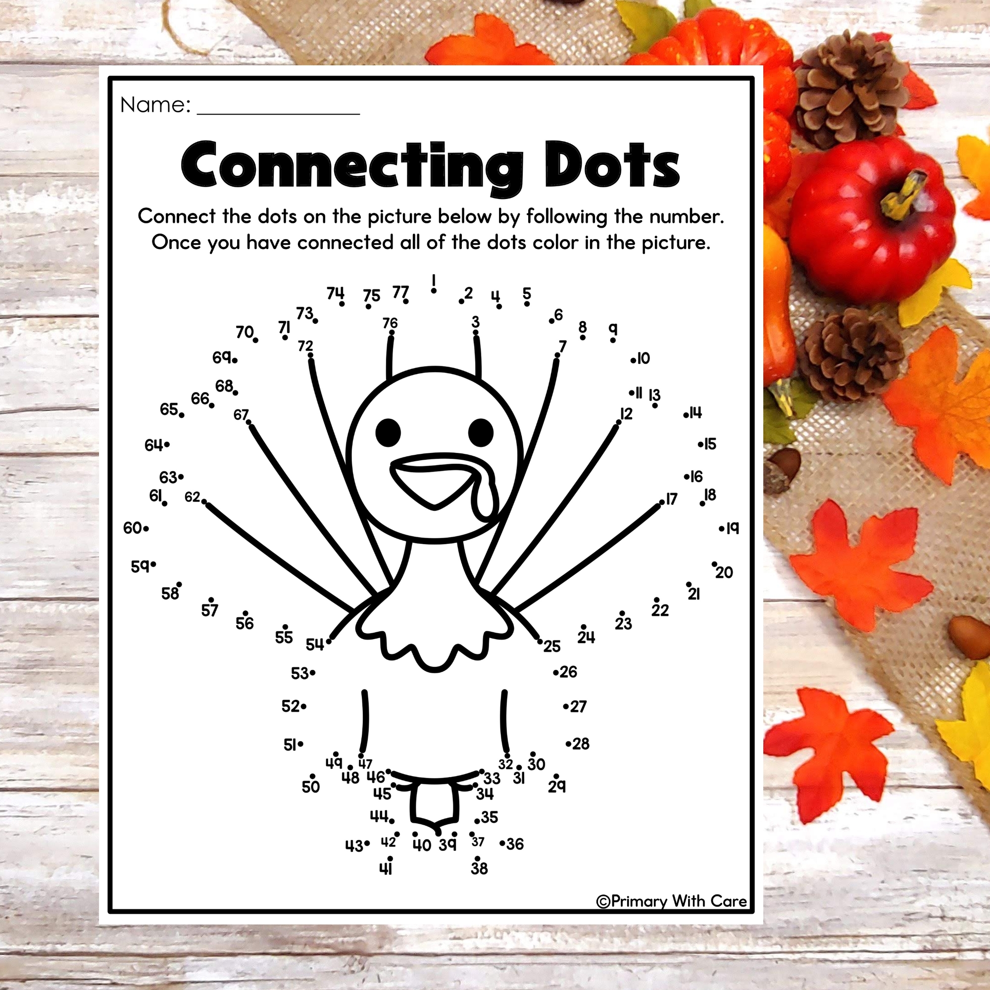 Thanksgiving Connecting Dots Worksheets November Activity Made By Teachers