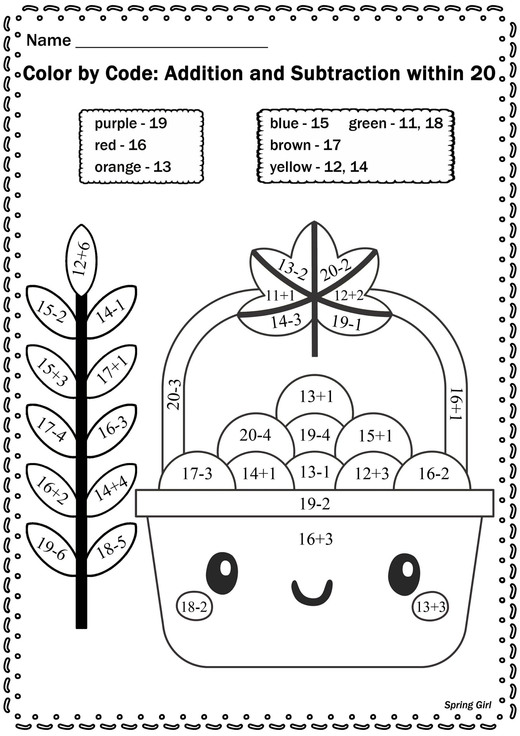 thanksgiving math coloring worksheets