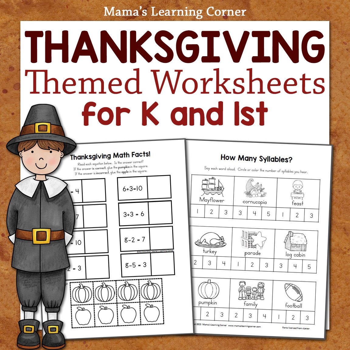 Thanksgiving Worksheets For 1st Grade
