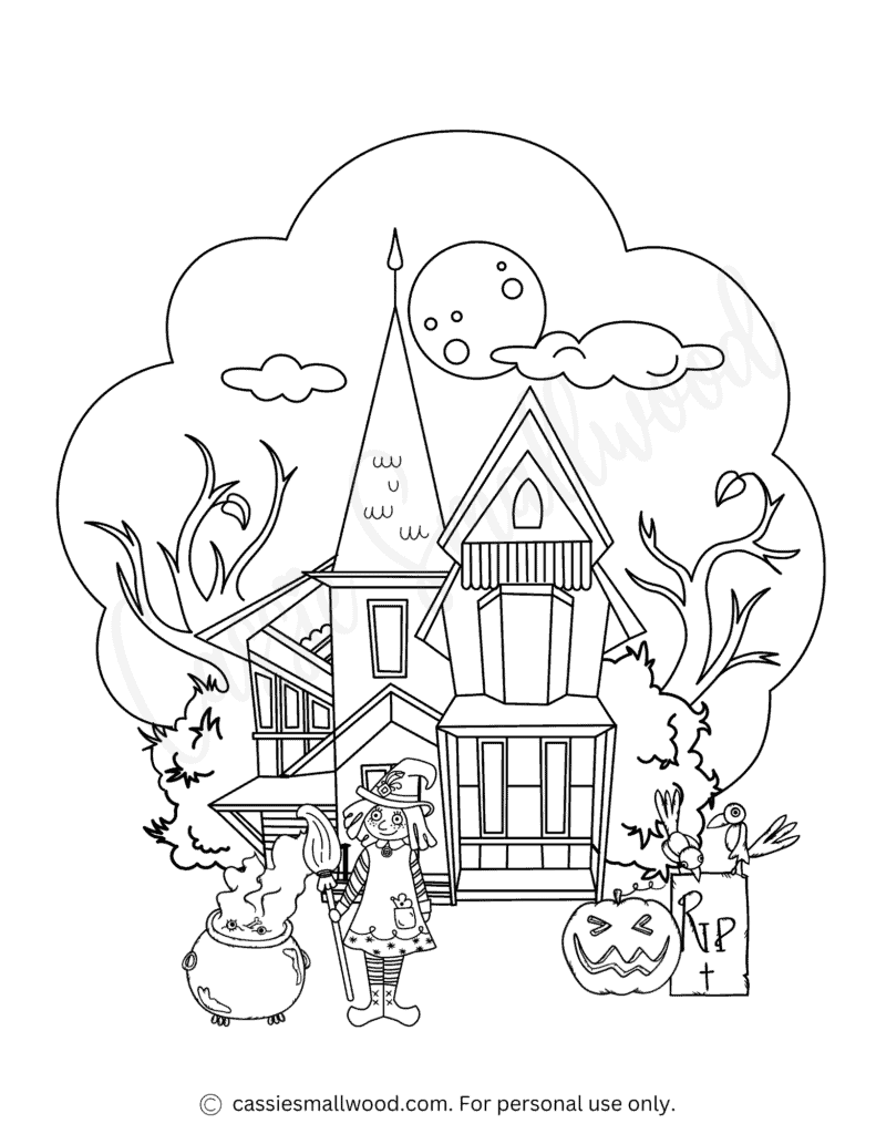 THE BEST Haunted House Coloring Pages Cassie Smallwood