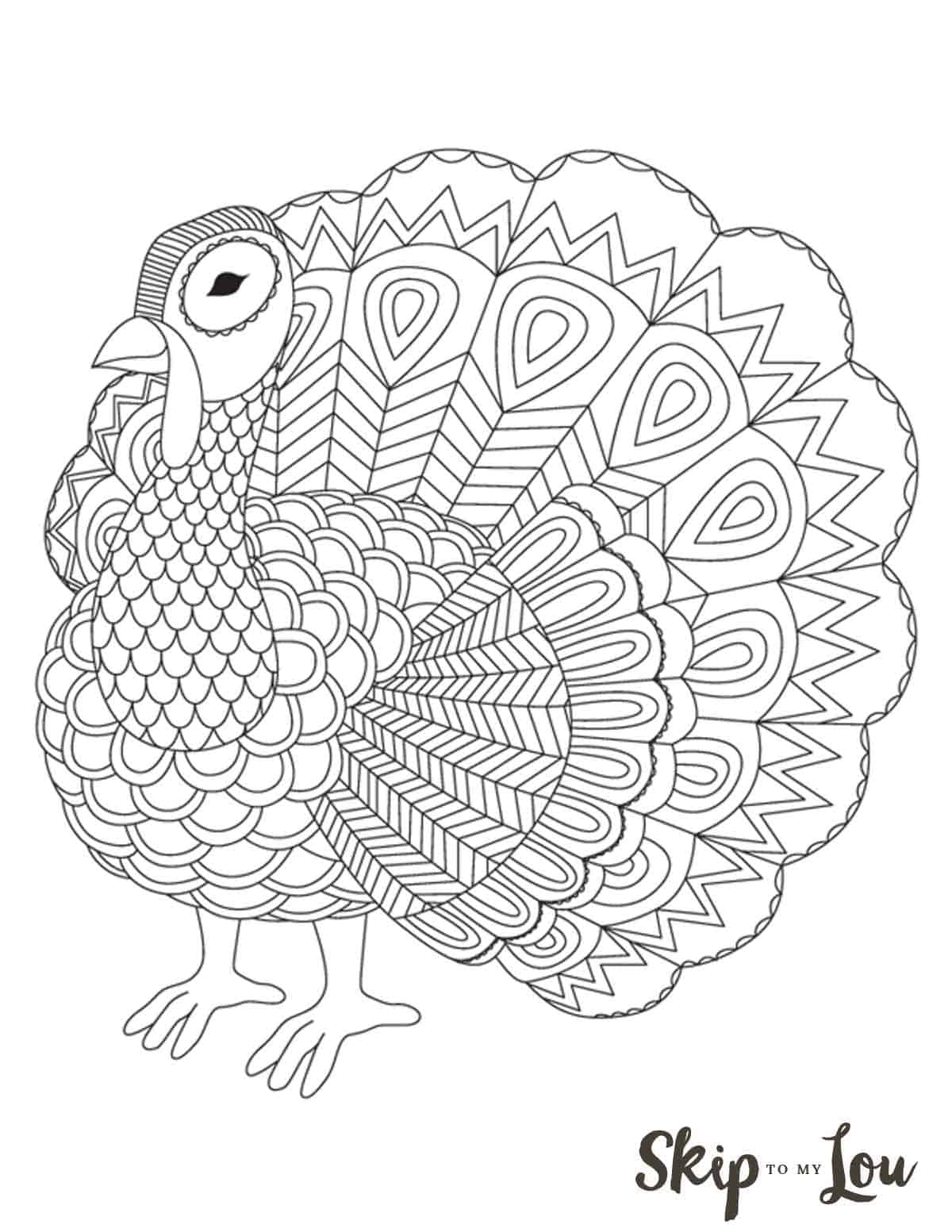 Color Pages Of Turkeys Printable