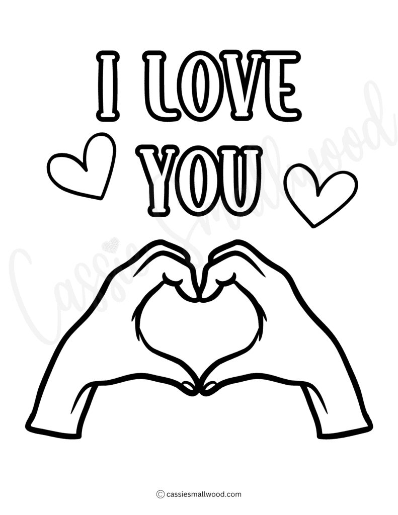 THE CUTEST I Love You Coloring Pages Cassie Smallwood