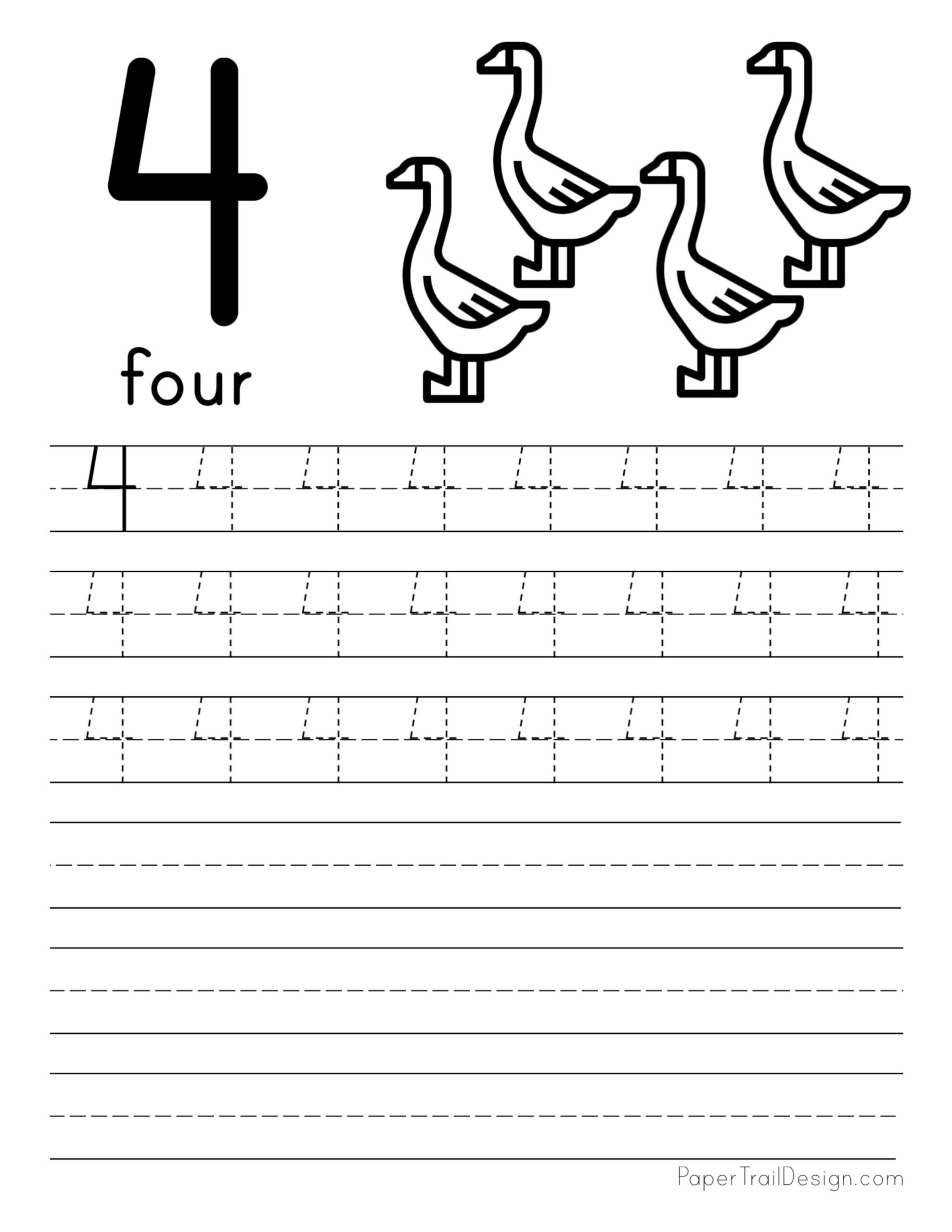 The Number 4 four Worsheets Library Worksheets Library