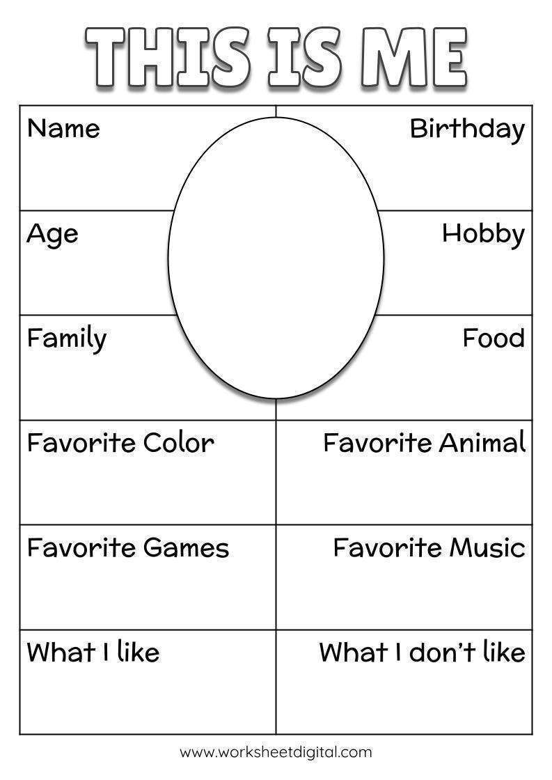 Worksheet Digital Com All About Me