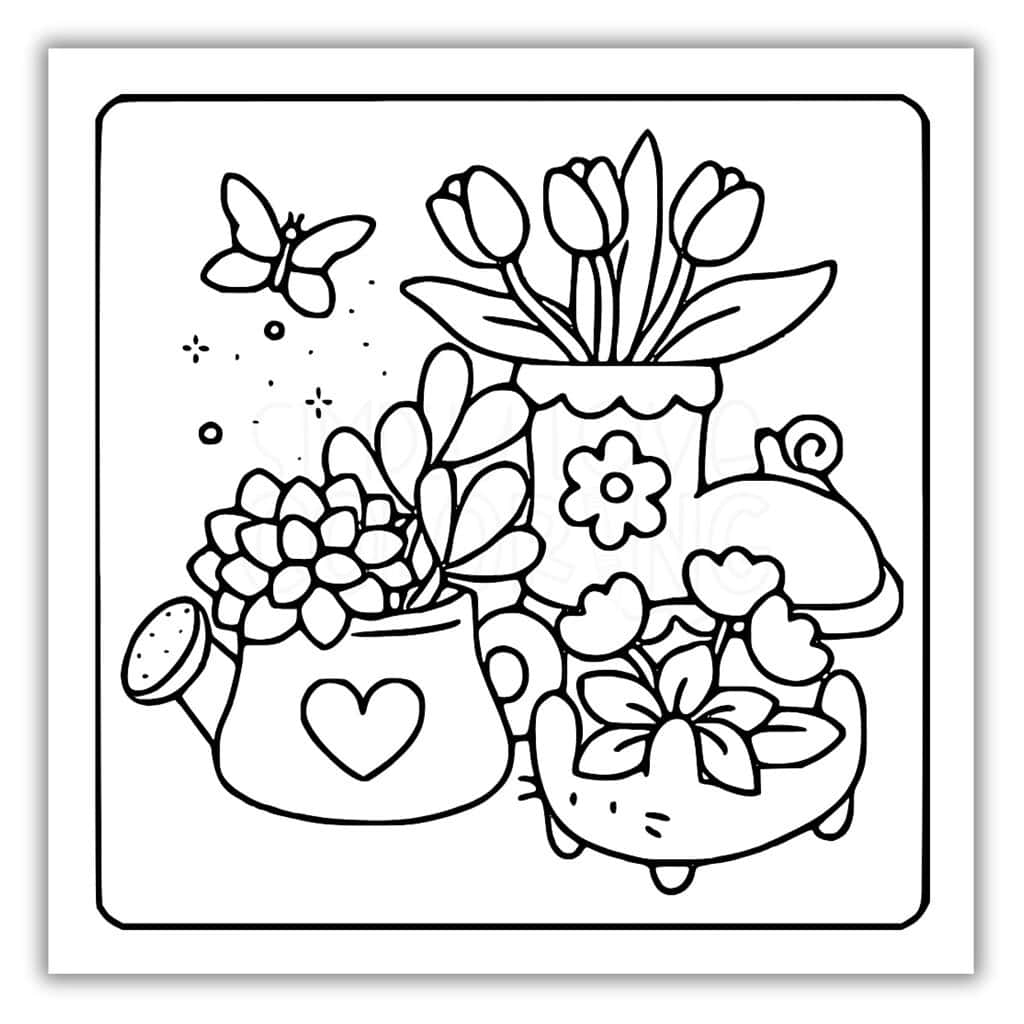 Tiny Garden Coloring Pages Free PDF Printables Simply Love Coloring
