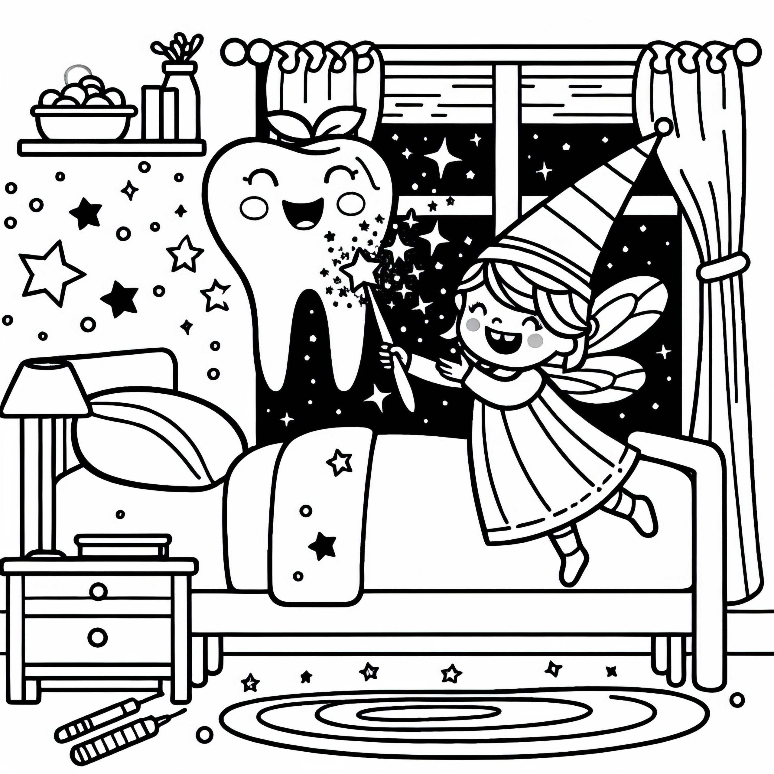 tooth fairy coloring page