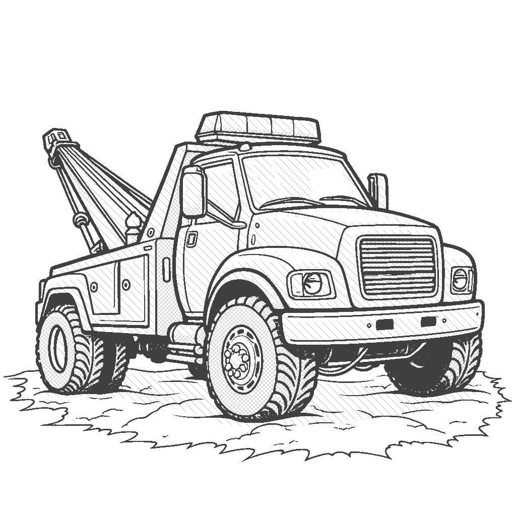 Tow Trucks Coloring Pages ColorAI me