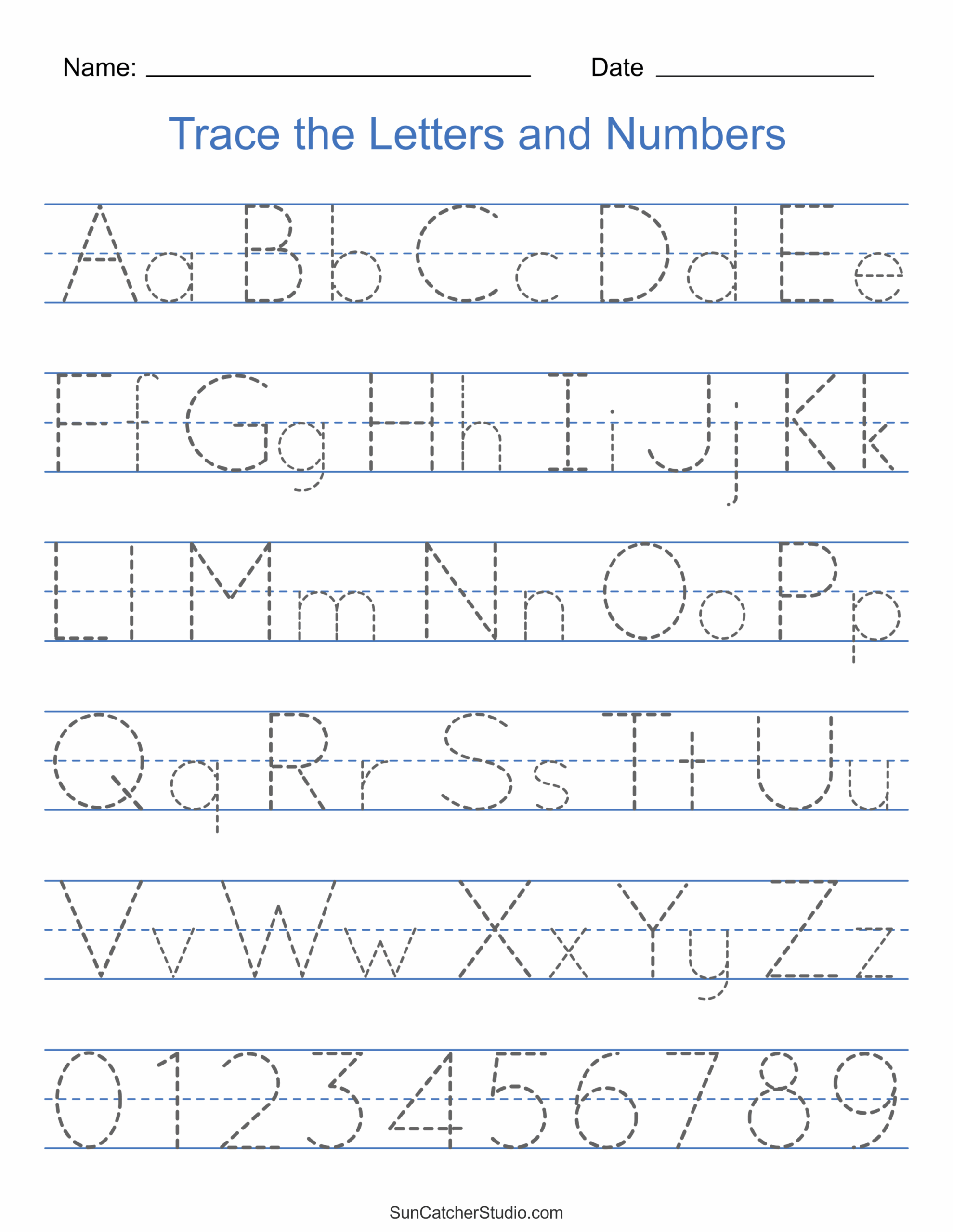 Tracing Numbers And Letters Worksheets