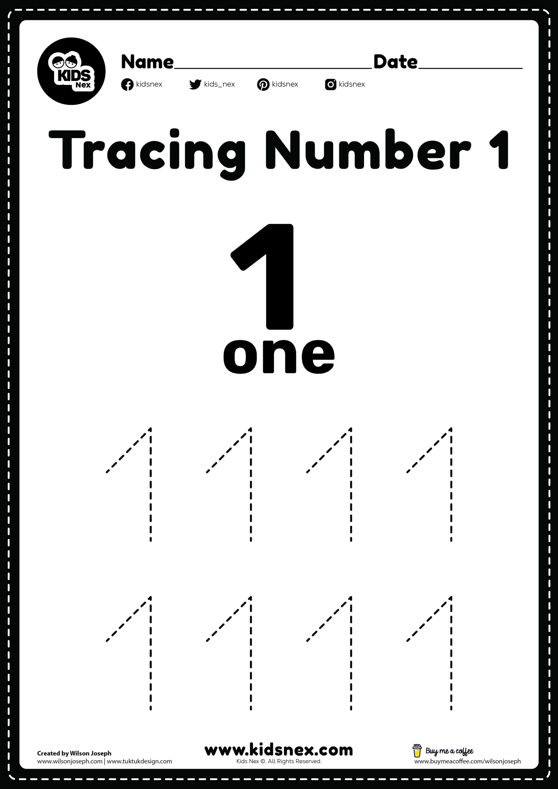 number one printable worksheets