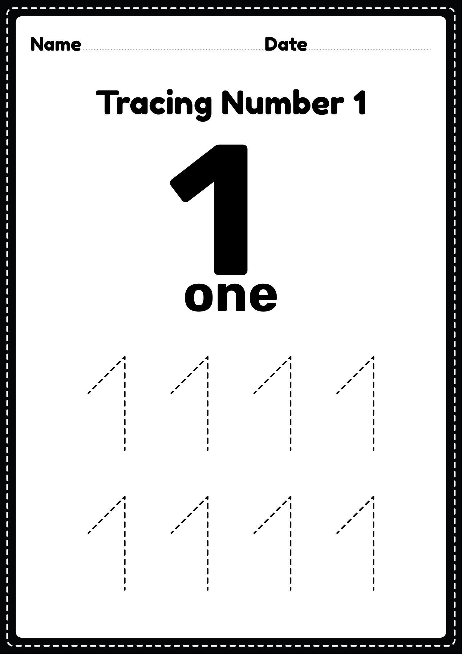 Trace Number 1 Worksheet