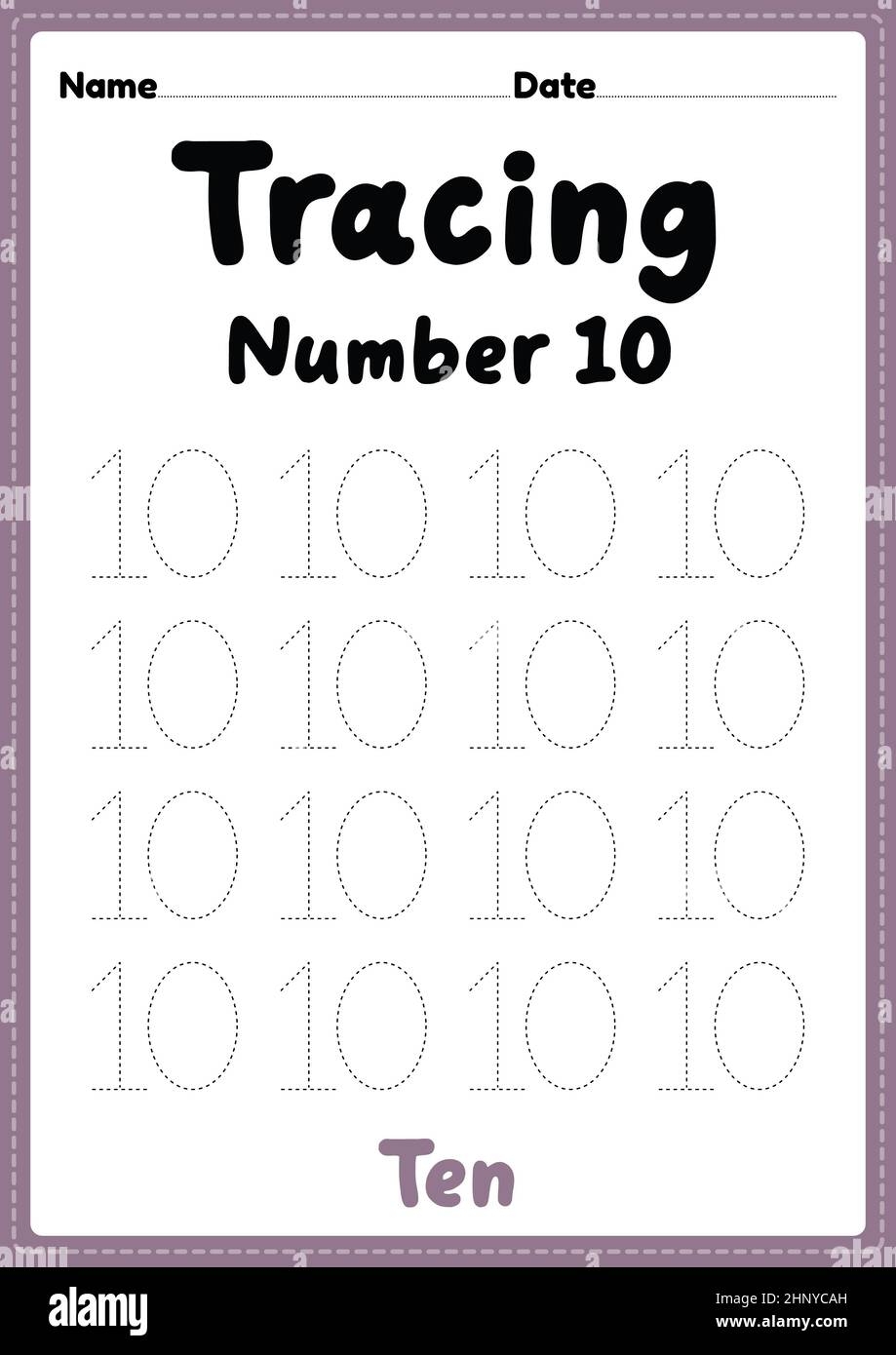 number 10 worksheet preschool