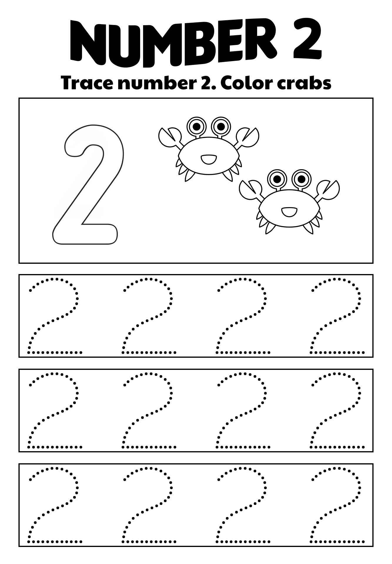 Trace The Number 2 Worksheet