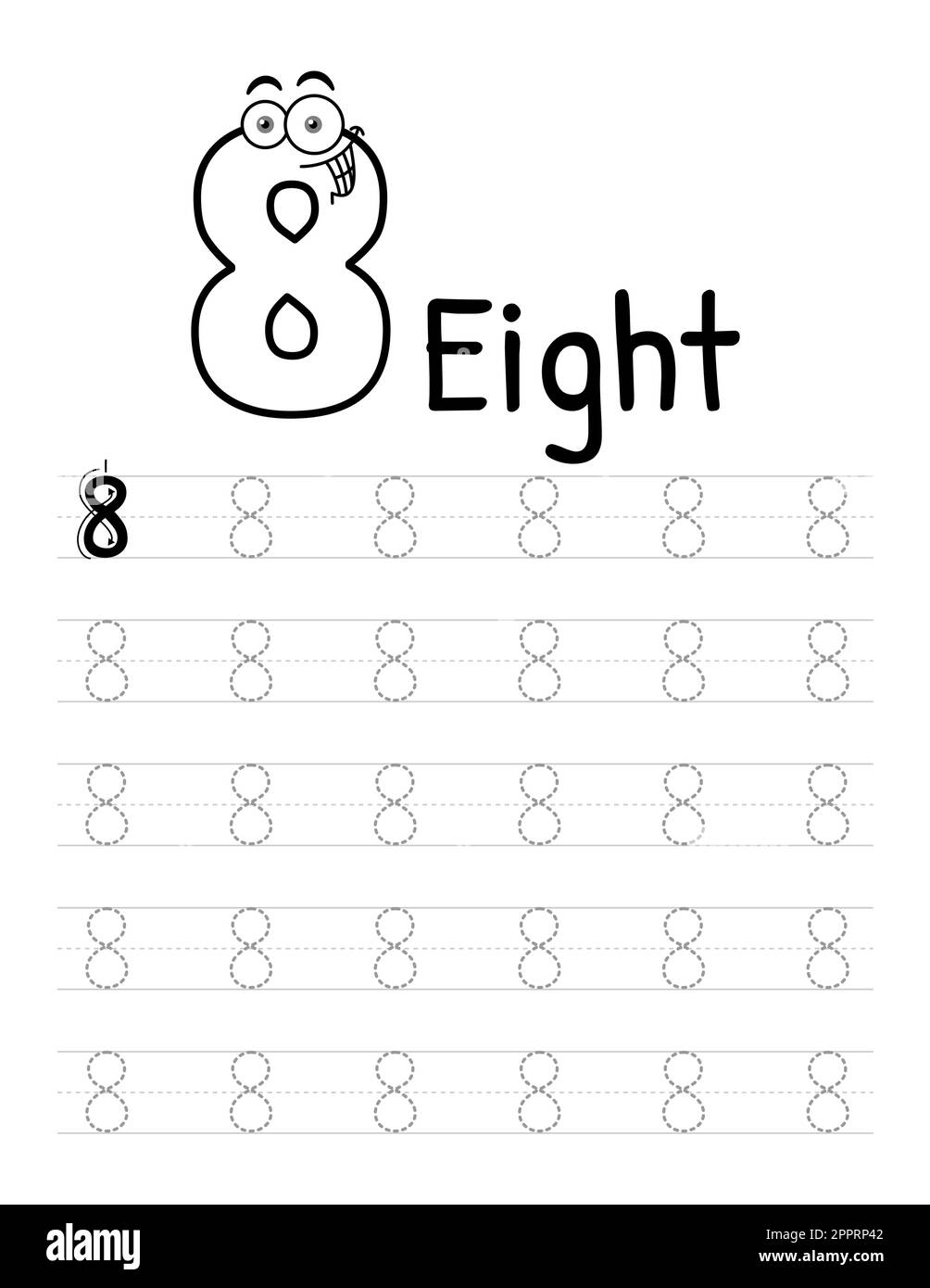 Tracing Number 8 Black And White Stock Photos Images Alamy