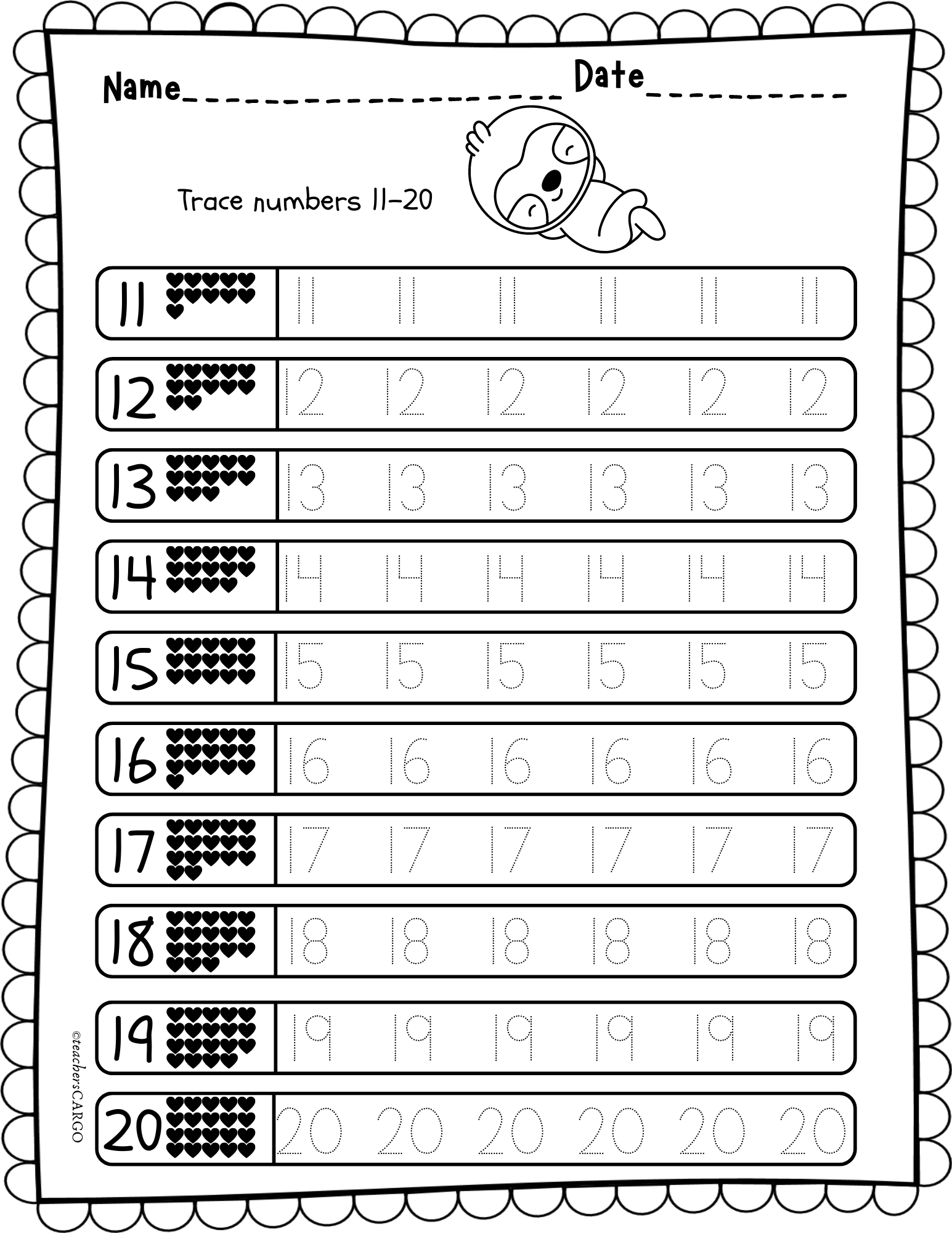 Tracing Numbers 1 20 Writing Numbers 1 20 Worksheets Fill In The Missing N Made By Teachers