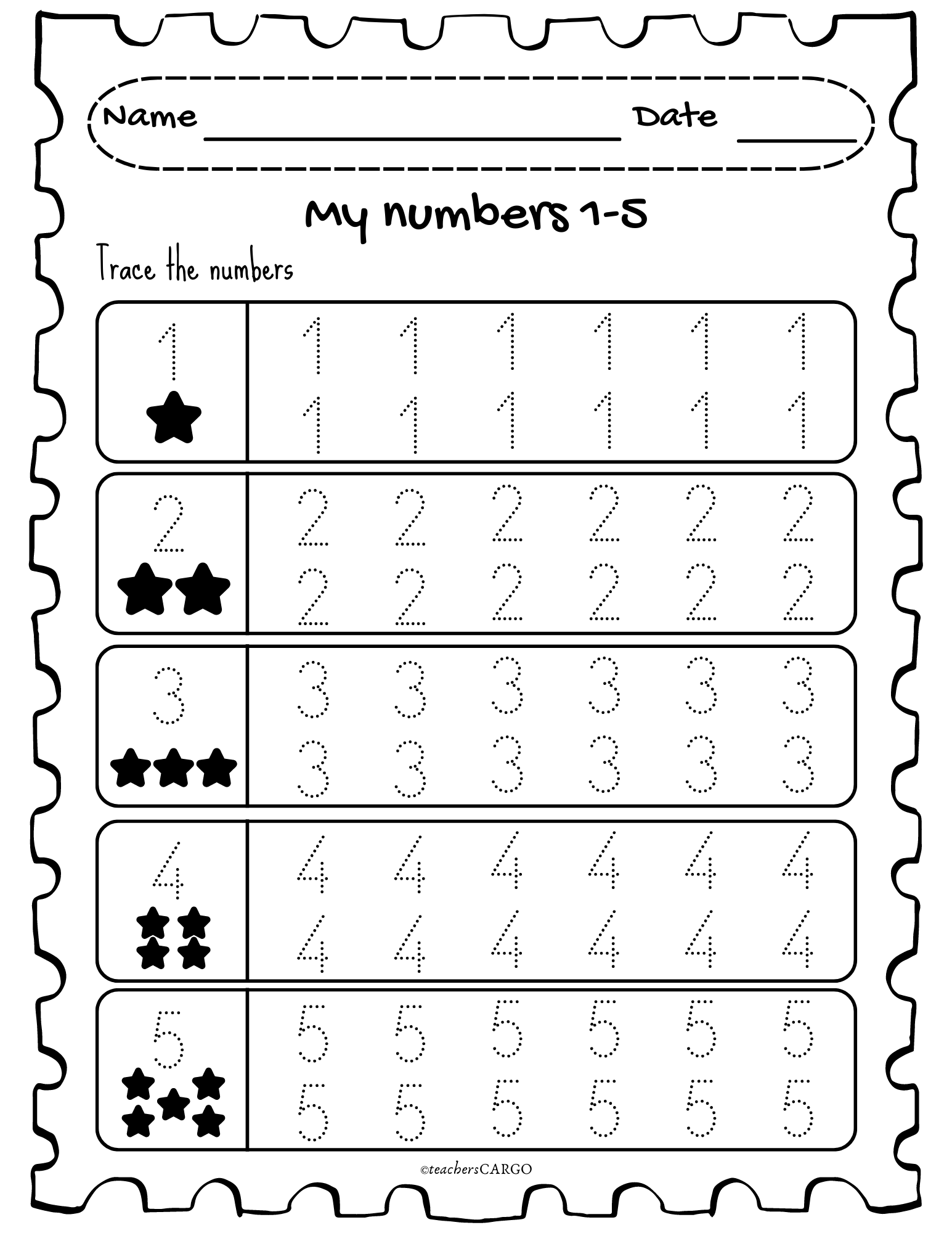 Tracing Numbers 1 5 Number Tracing Worksheets Numbers 1 5 Made By Teachers