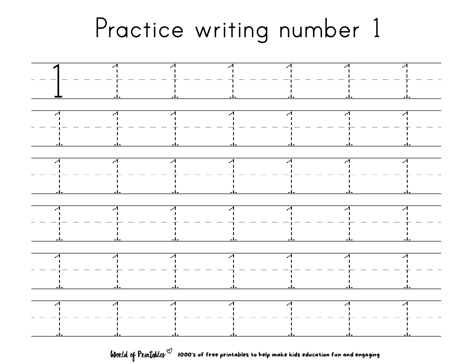 trace number 1 worksheet