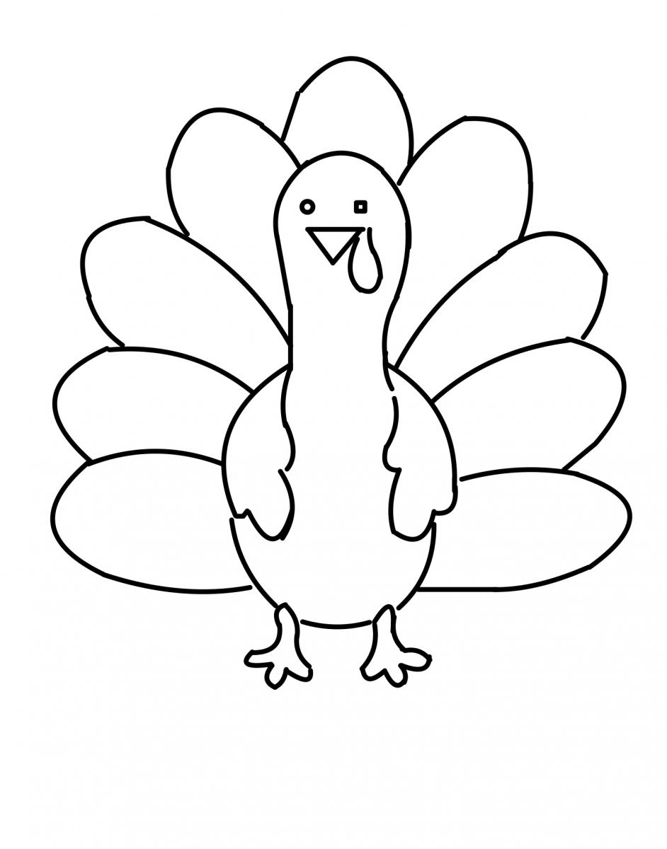 coloring page of a turkey
