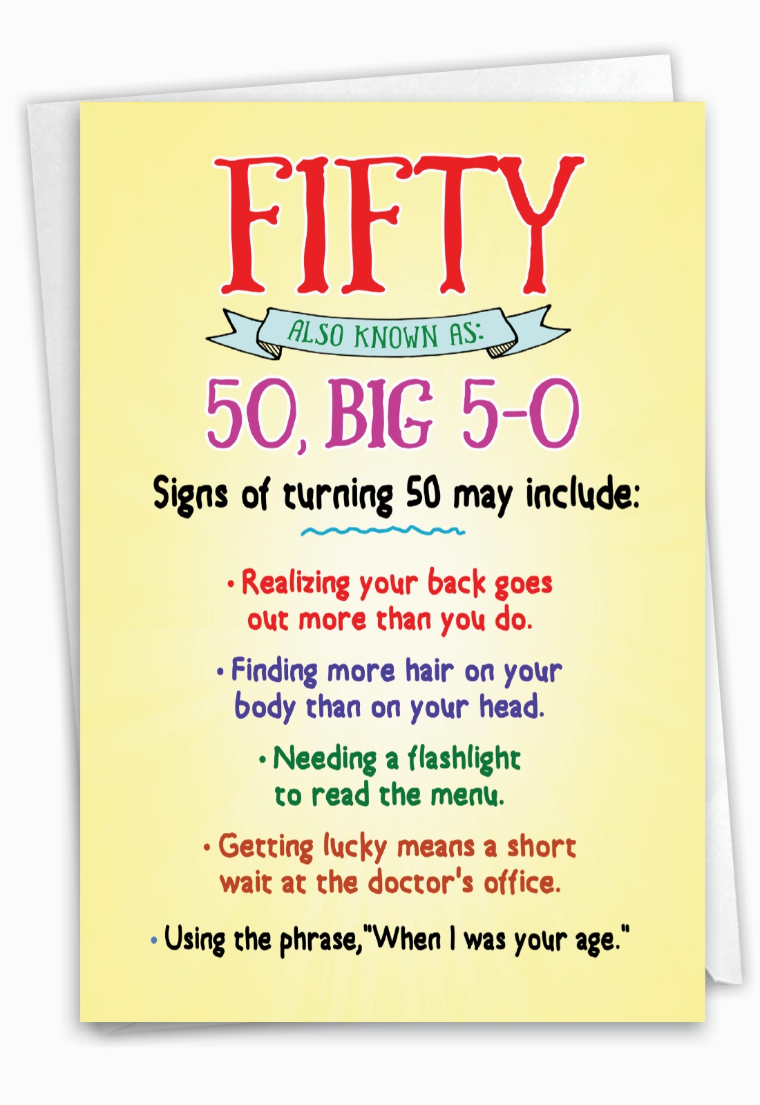 Turning Fifty Funny Milestone Birthday Card