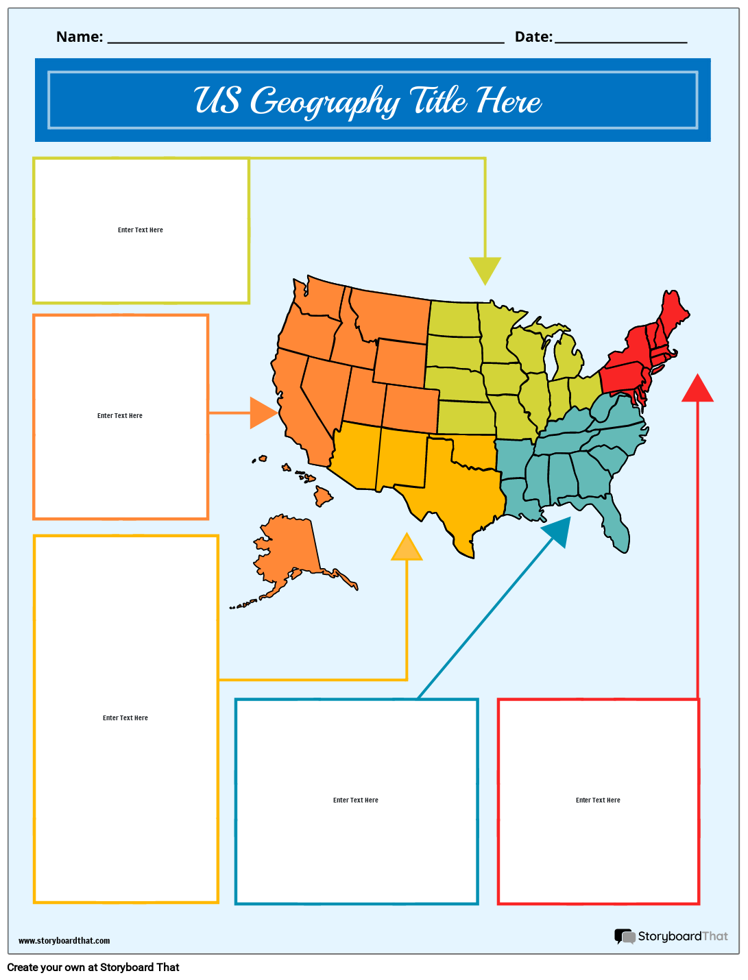 map of the us worksheet