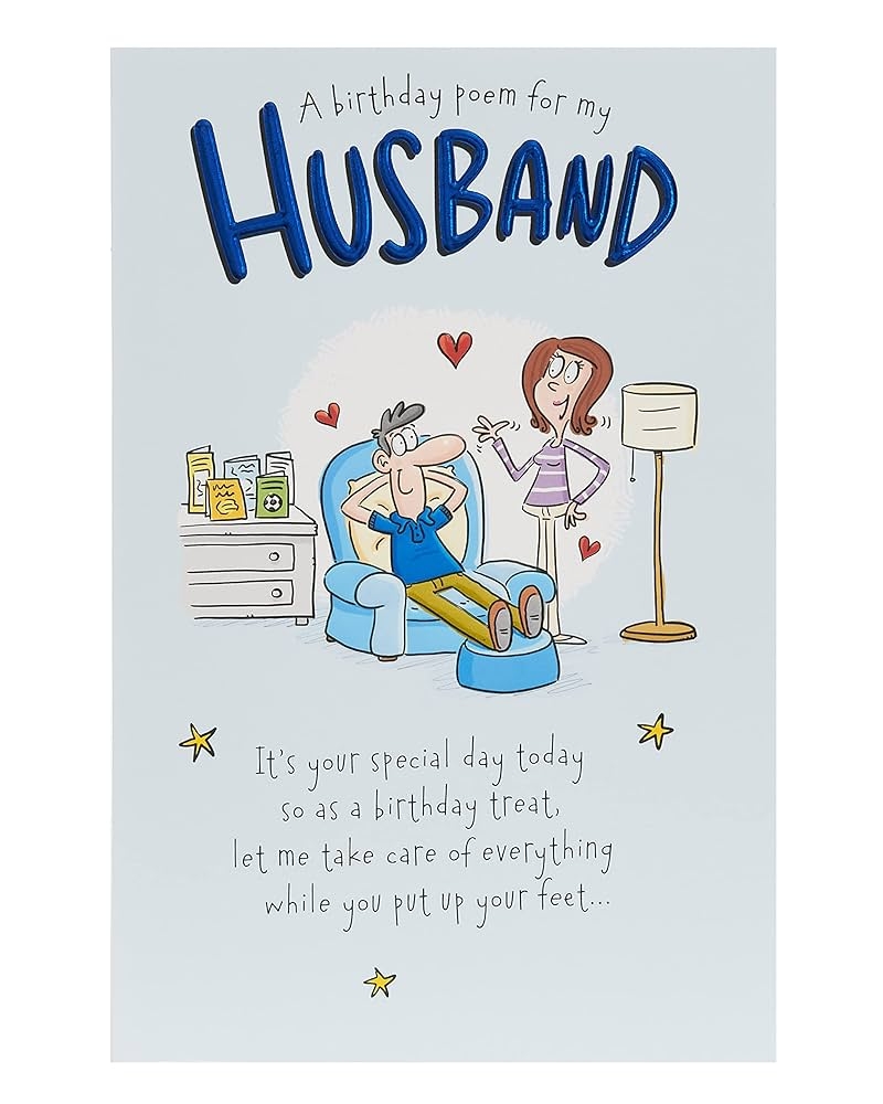 UK Greetings Birthday Card For Husband Happy Birthday Gifts Him Boys Men Funny Cartoon Design With Envelope 155 X 235 Mm Amazon co uk Stationery Office Supplies