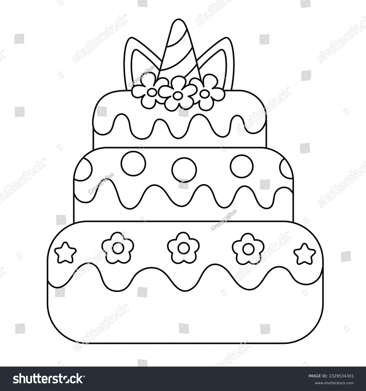 unicorn cake coloring pages