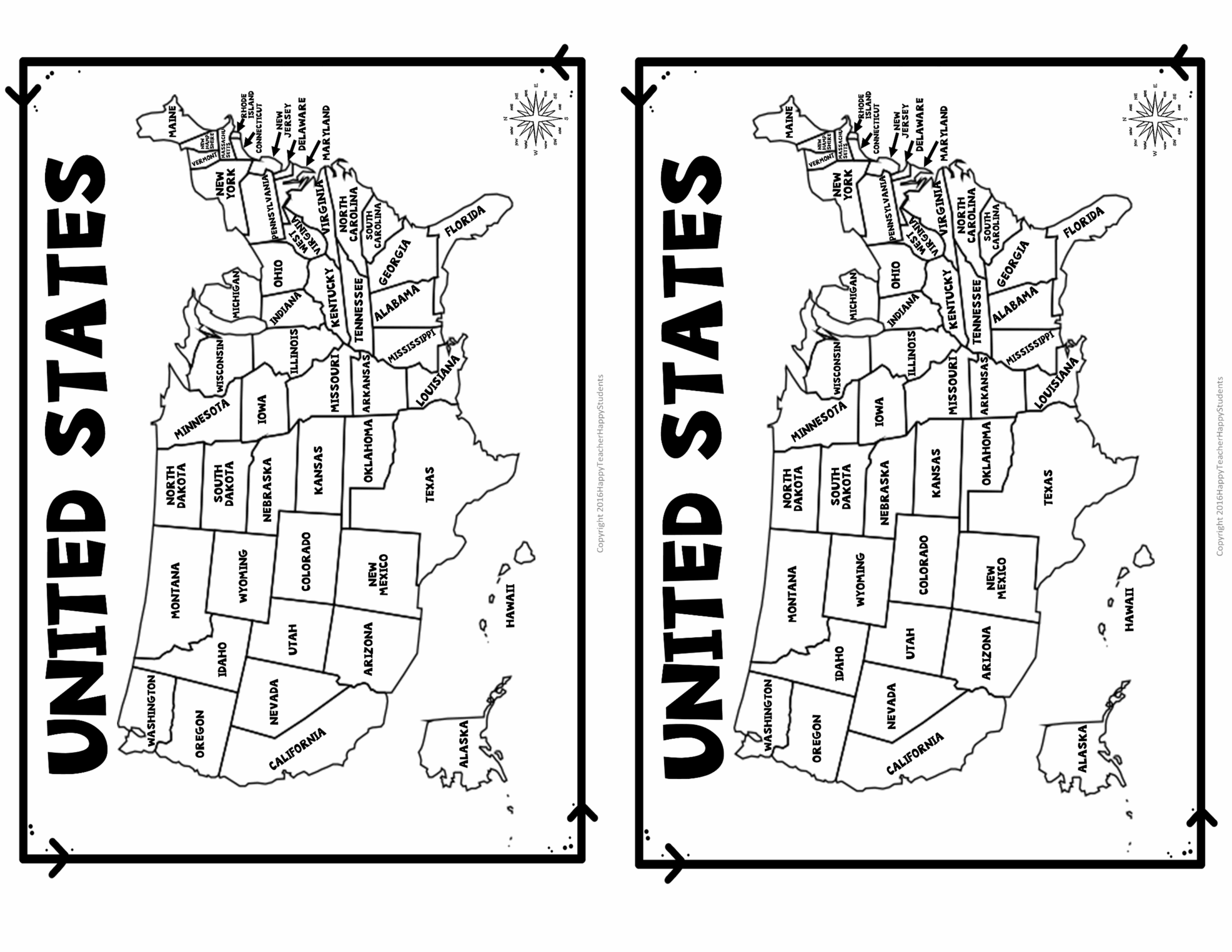 us state map worksheet