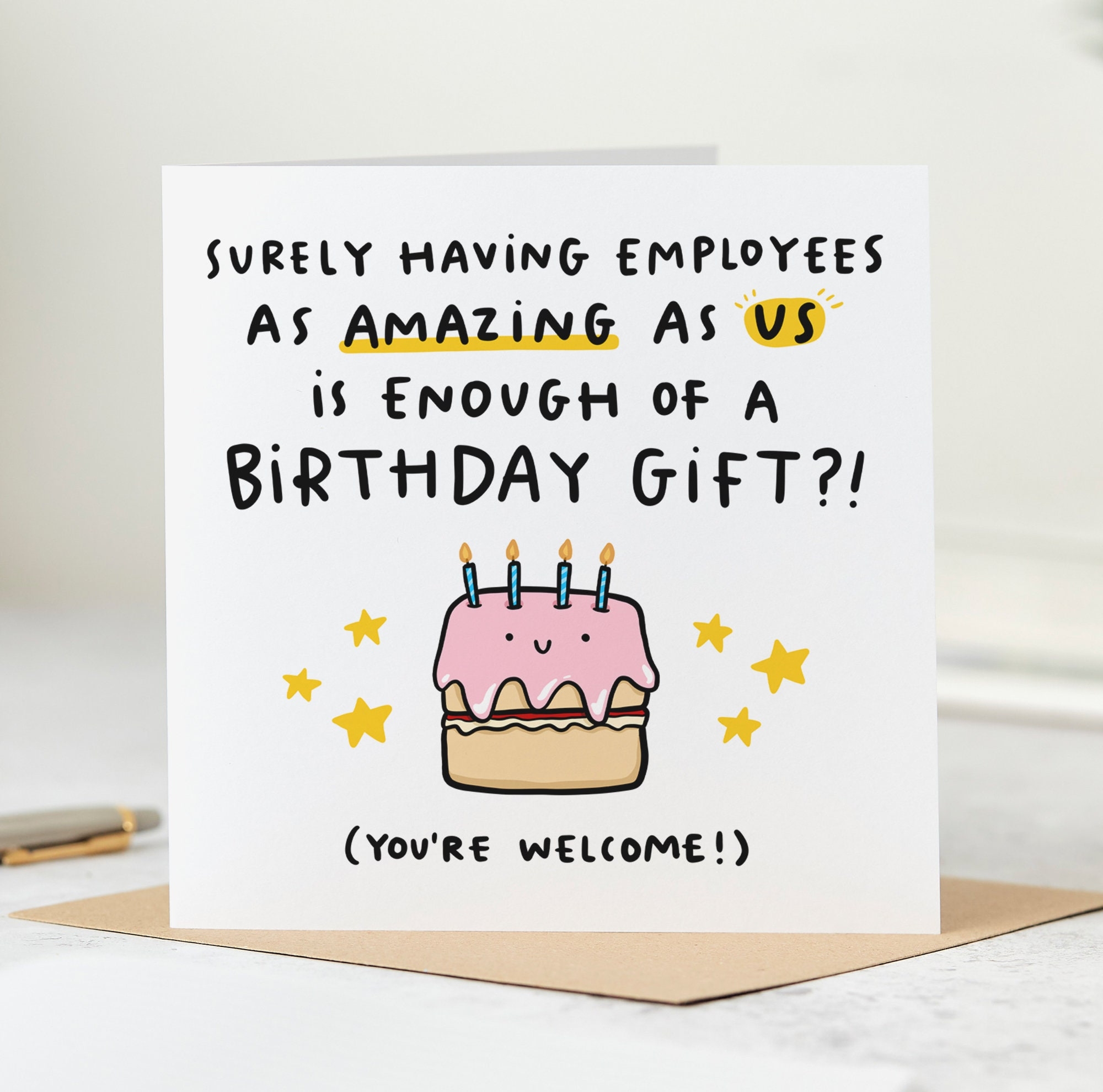 Us As Employees Birthday Card Funny Birthday Card Boss Birthday Card Manager Birthday Card Personalised Card Etsy