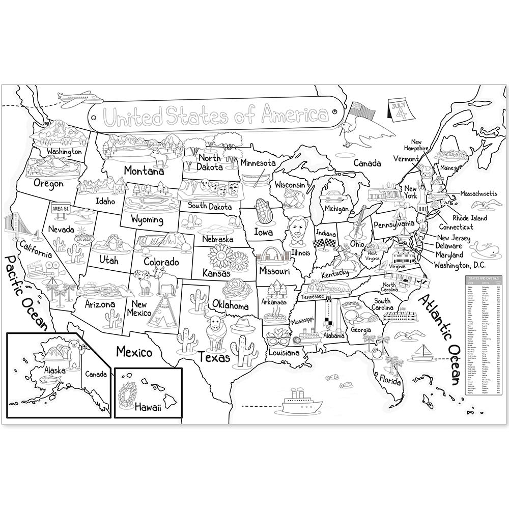 Coloring Map Of The United States Of America