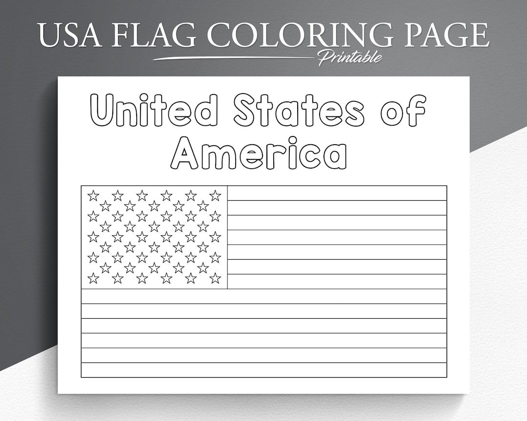 USA Flag Coloring Page Printable American Flag Activity PDF Etsy Denmark USA Flag Coloring Page Printable American Flag Activity PDF Etsy Denmark
