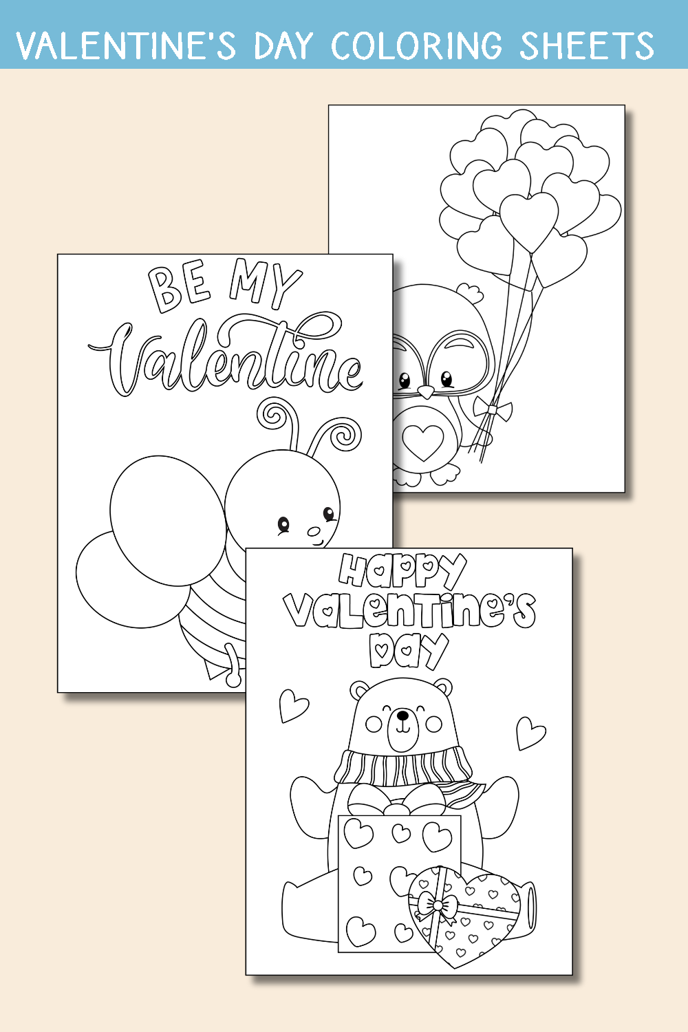 Valentine s Day Coloring Sheets OhMy Creative Shop