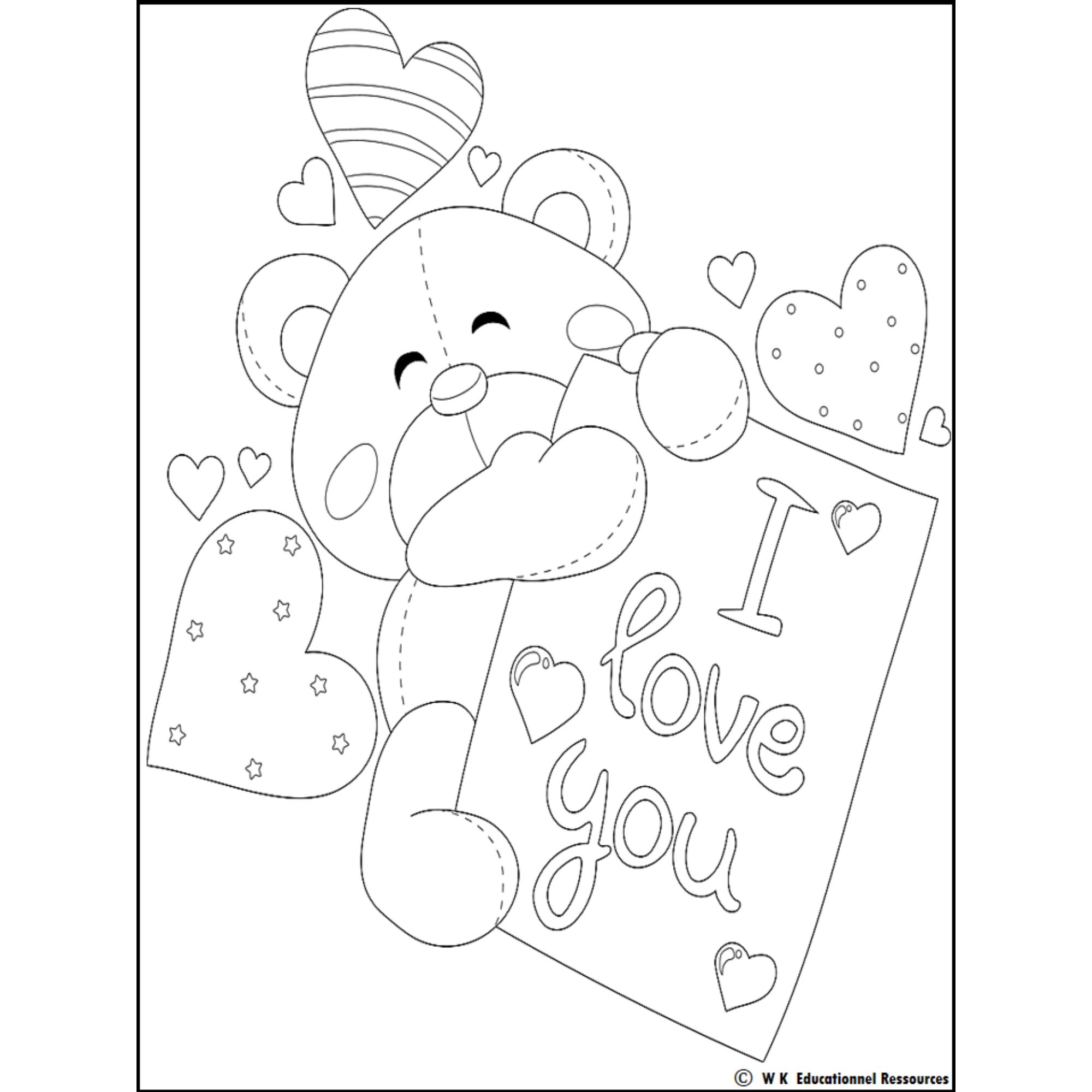Cute Valentines Day Coloring Pages