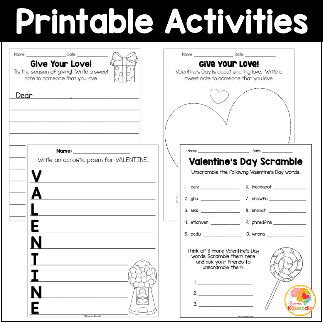 Valentine s Day Literacy Activities Worksheets Made By Teachers