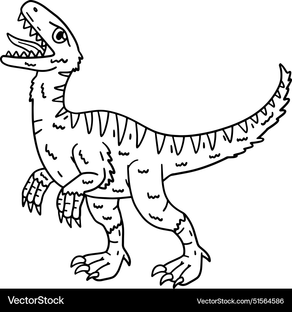 Velociraptor Dinosaur Isolated Coloring Page Vector Image Velociraptor Dinosaur Isolated Coloring Page Vector Image